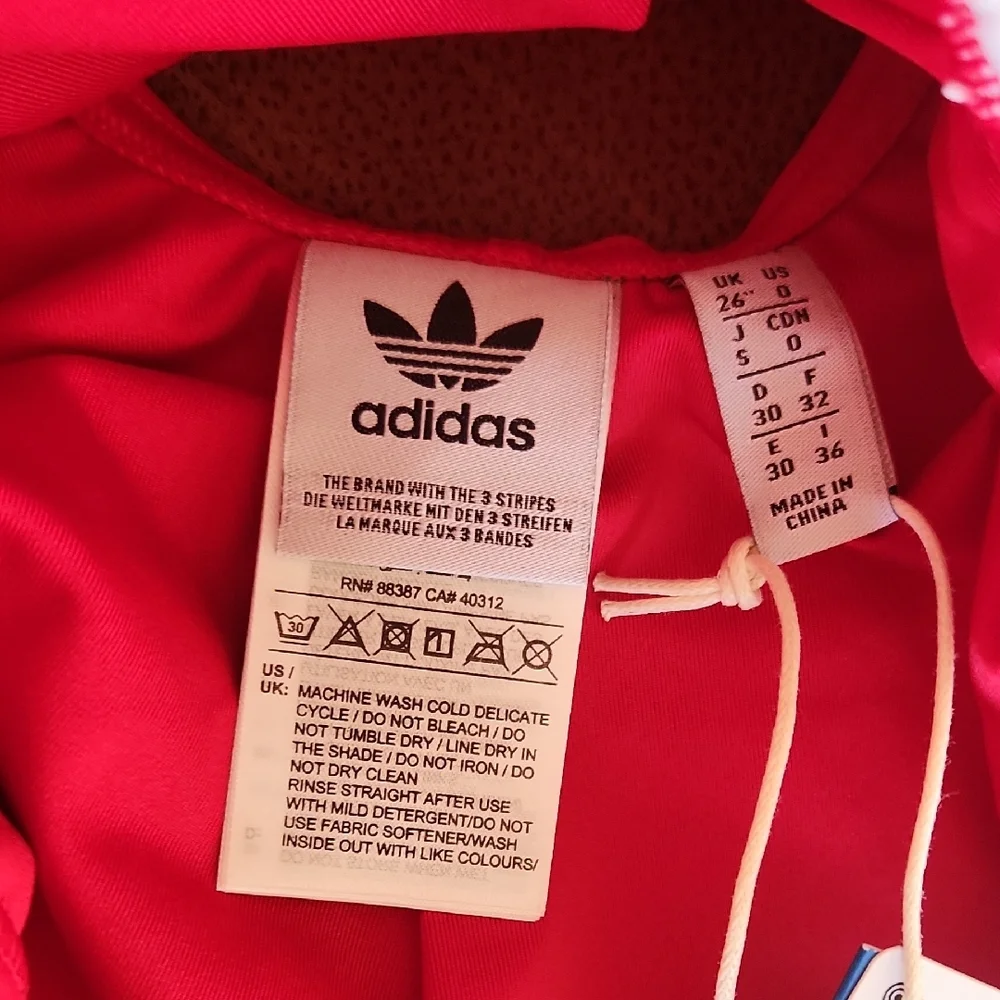 Adidas Red One-Piece Swimsuit with White Side Stripes - Picture 5 of 14